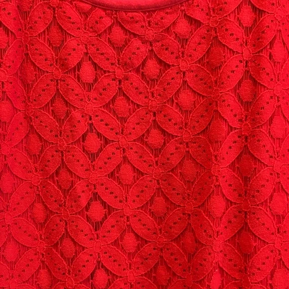 I.N. Studio Women's Red Scoop Neck Textured Top Blouse Size Large EUC Casual - Picture 3 of 10